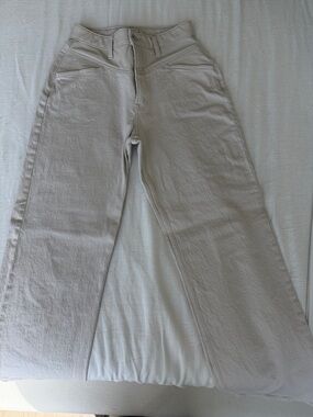 Alexander McQueen Cream High-Waist Trousers